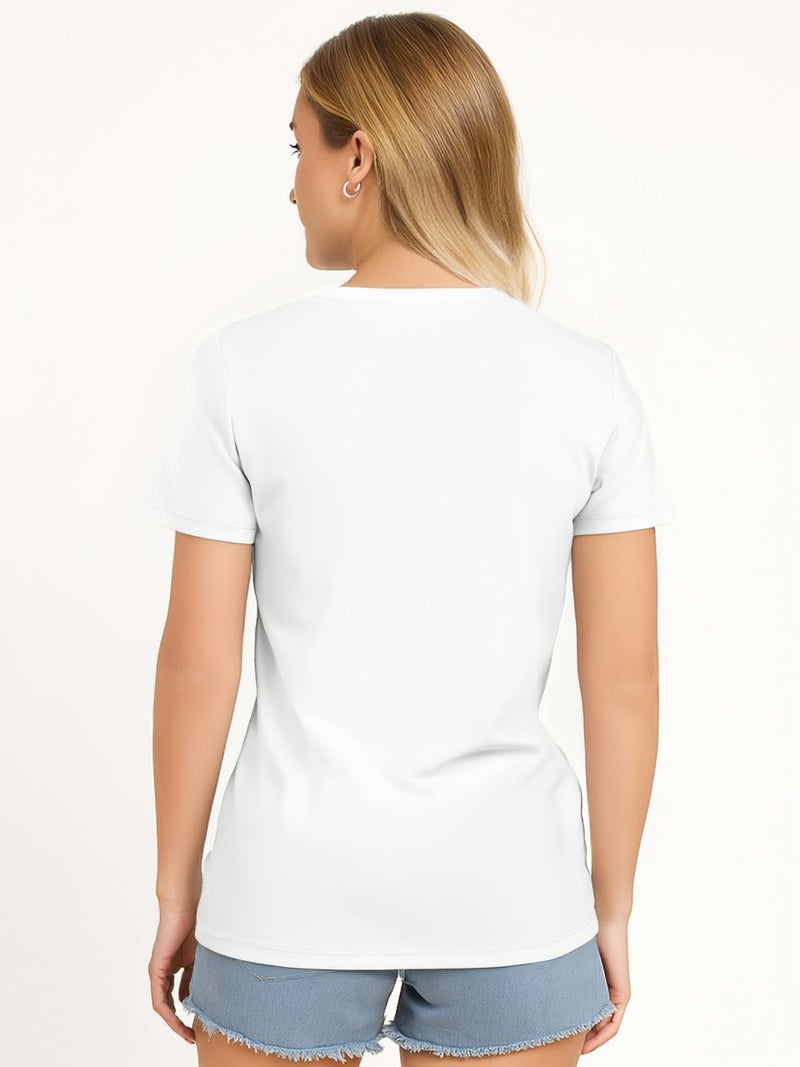 Opna Women's Short Sleeve Moisture Wicking Athletic Shirts White - Image 3
